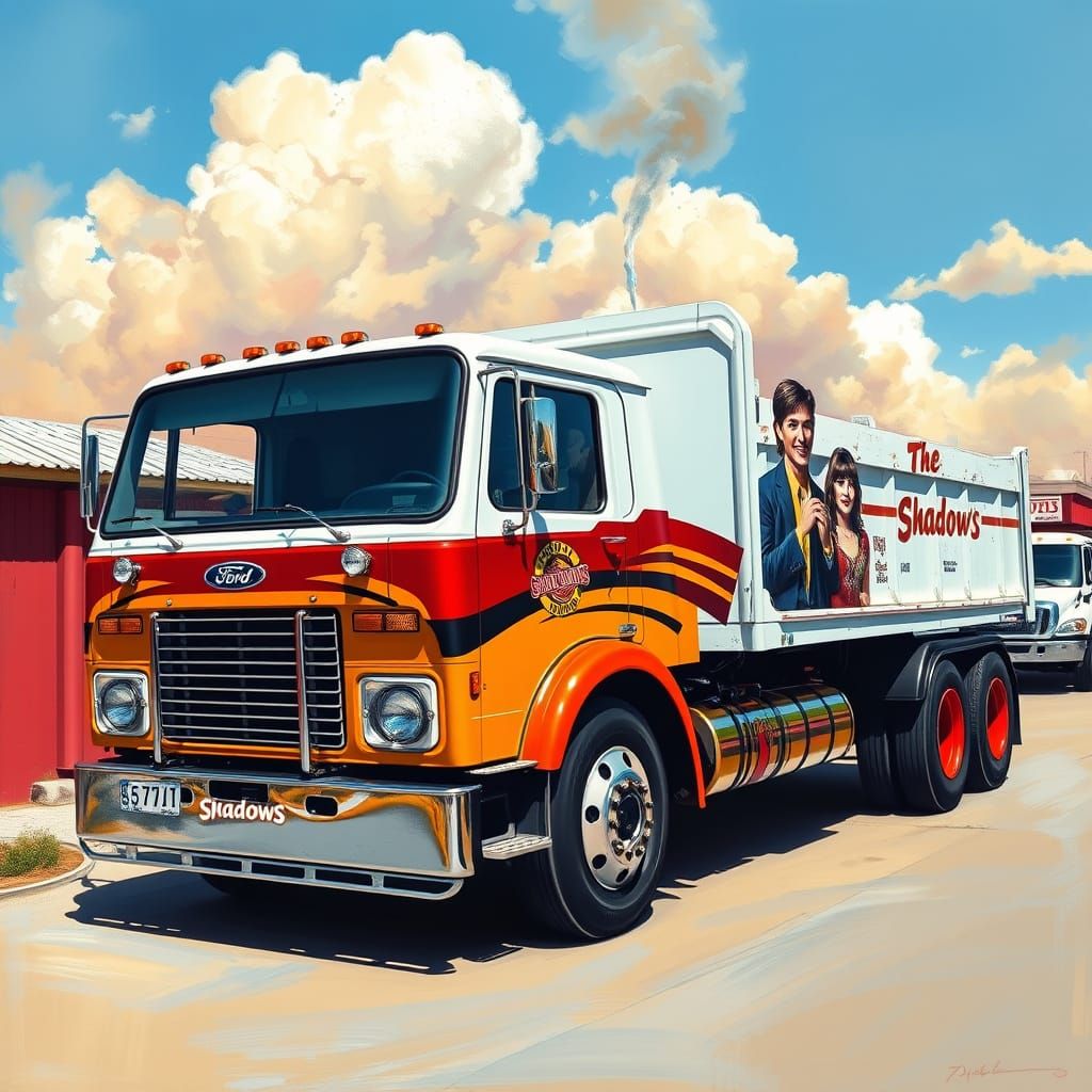 Ford Tipper Truck Art, Shadows Band Airbrush Style
