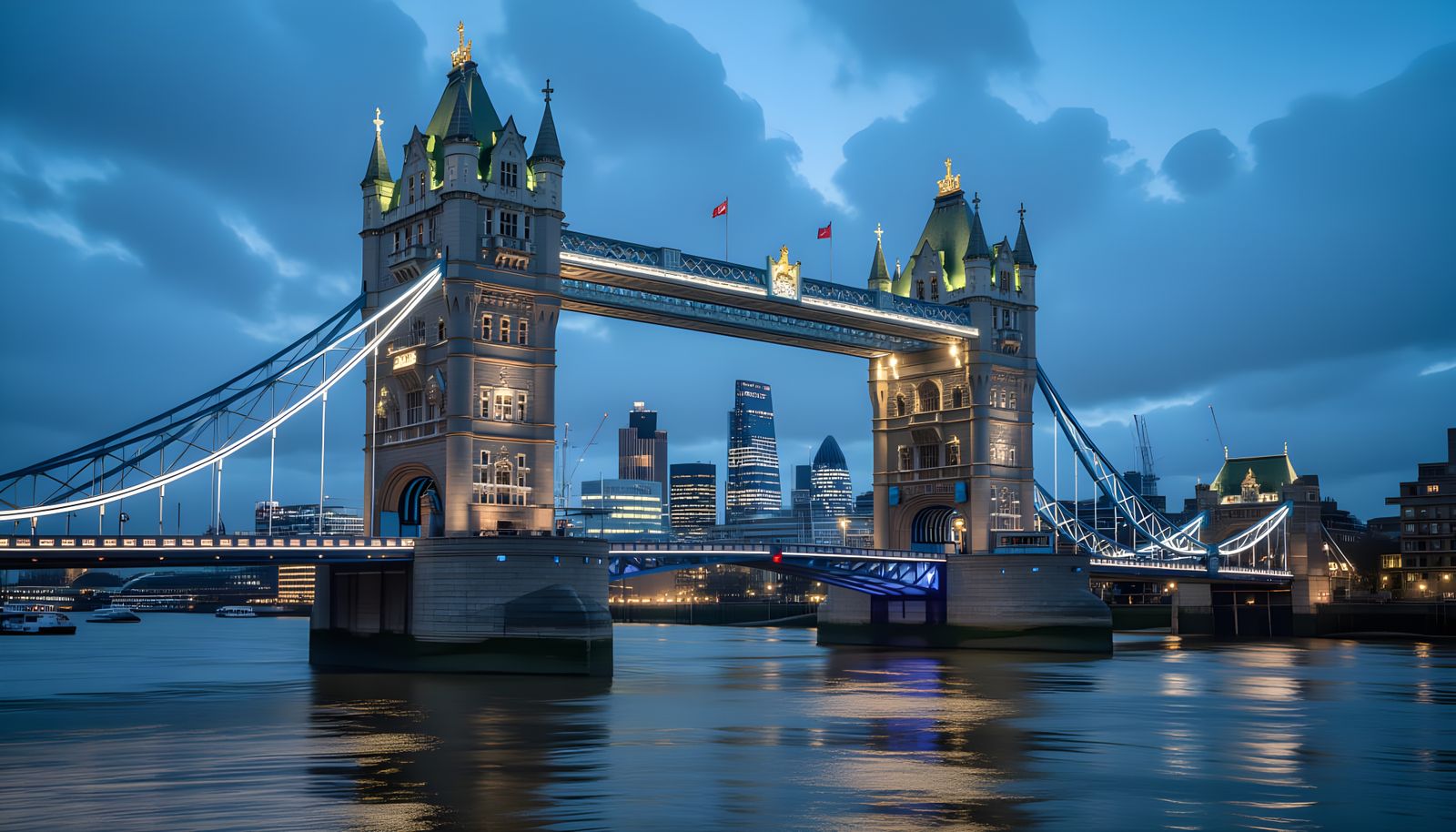 Hyperrealistic London Bridge in Cinematic Lighting