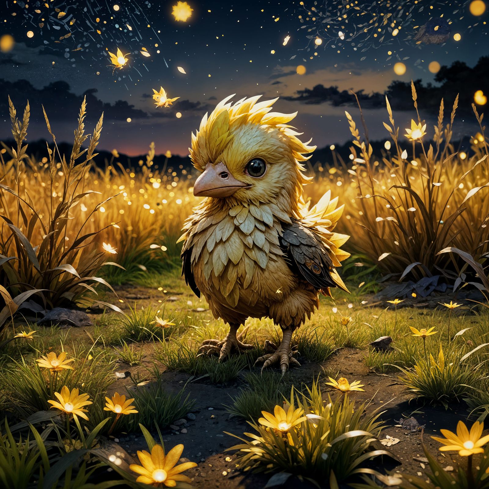 An adorable cute chibi Chocobo
