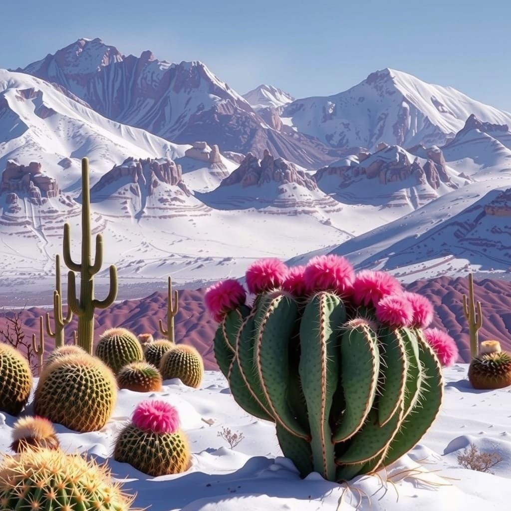 Bipolar Punk Landscape with Desert and Mountains