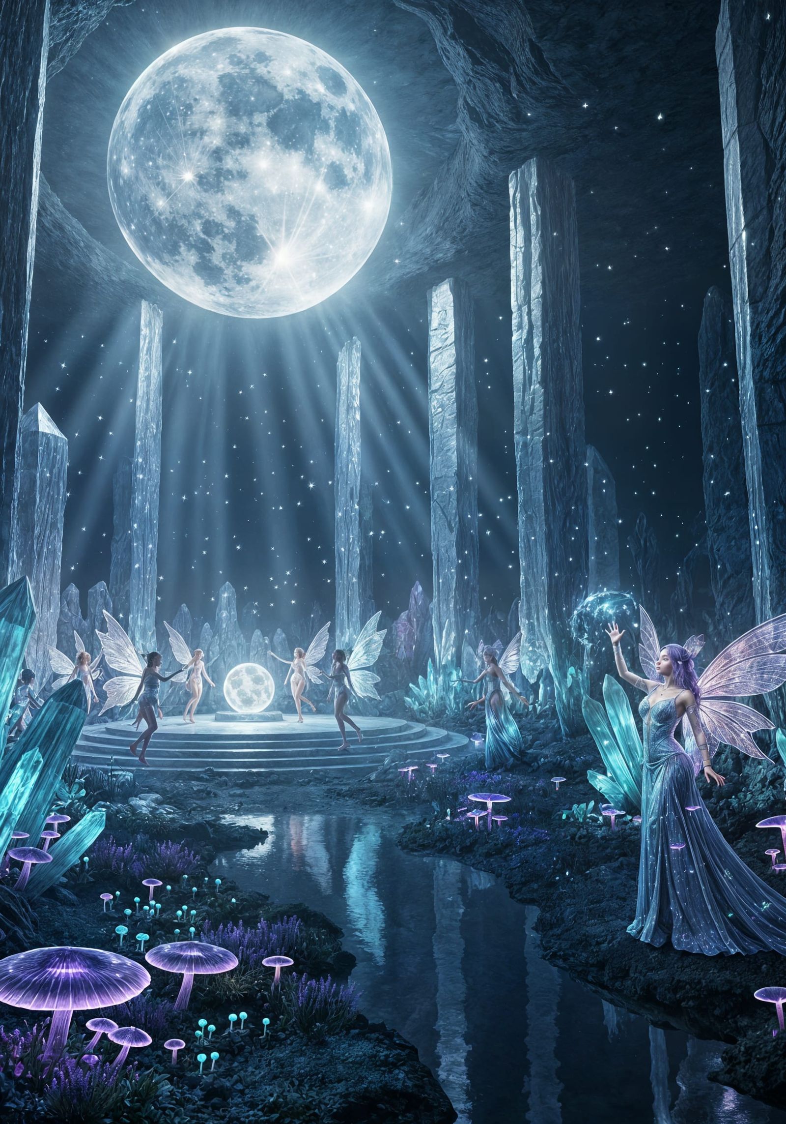 Faerie Court Beneath the Moon in Crystal Cavern