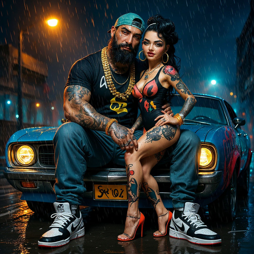 Colorful Graffiti Art with Oil and Acrylic Textures