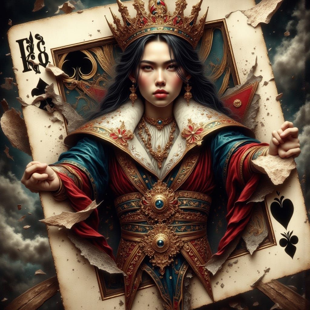 Regal Rogue Unleashed in Gritty Watercolor