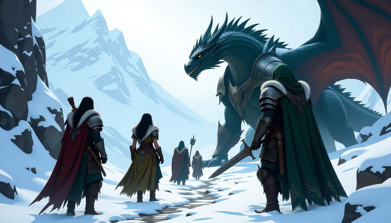 Dark Elf Wizard and Dragonknight in Mountain Pass