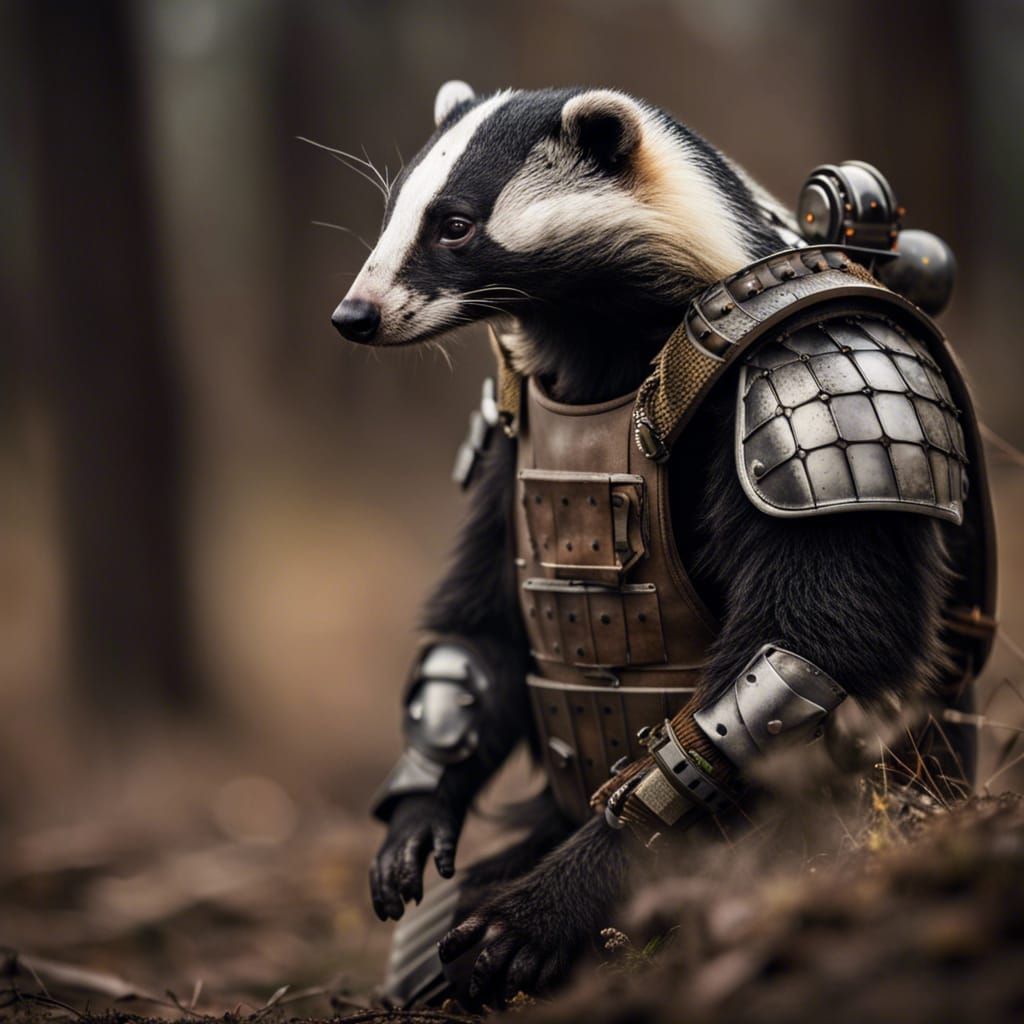 English Badger, in tactical armor