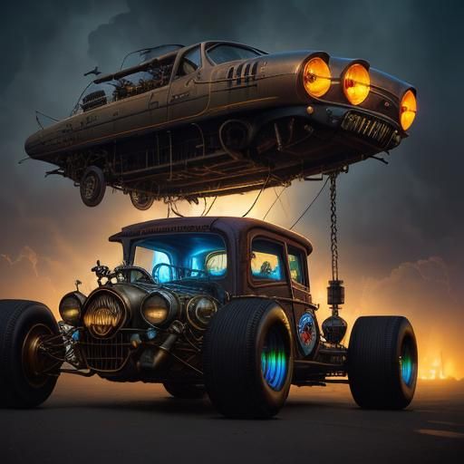 Steampunk Rat Rod in Electric State Style