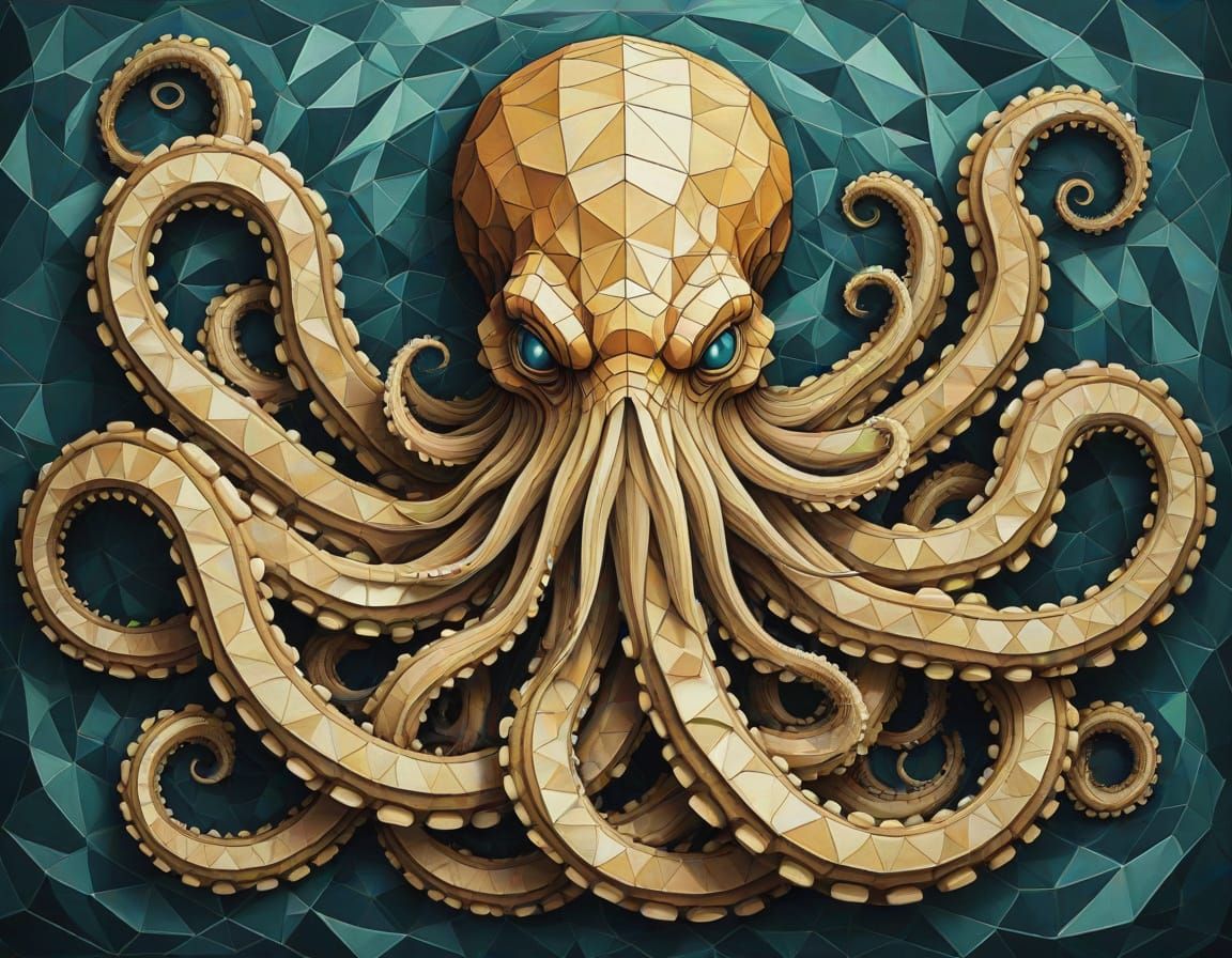 geometric tessellation Realistic Kraken Rembrandt