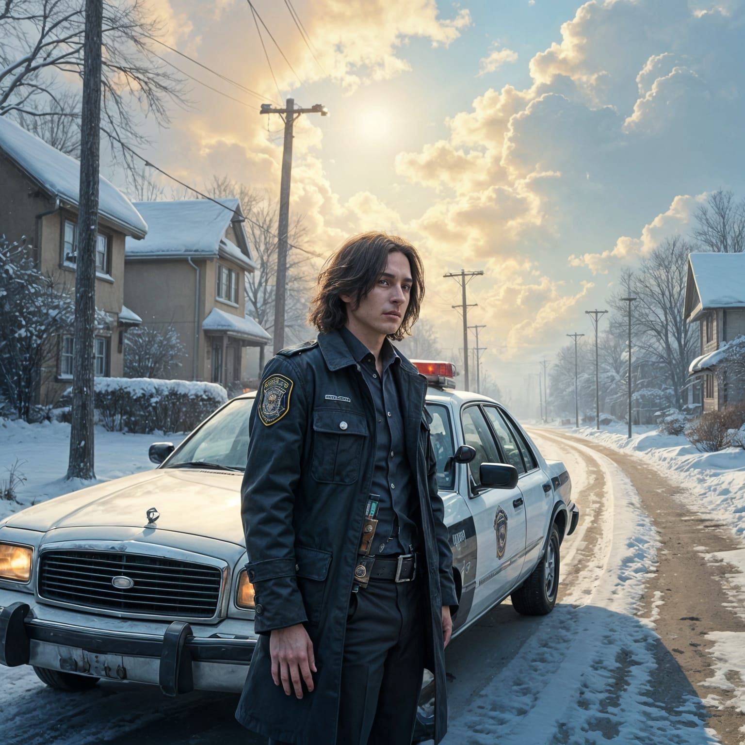 Young Severus Snape as Police Officer in Ethereal Style