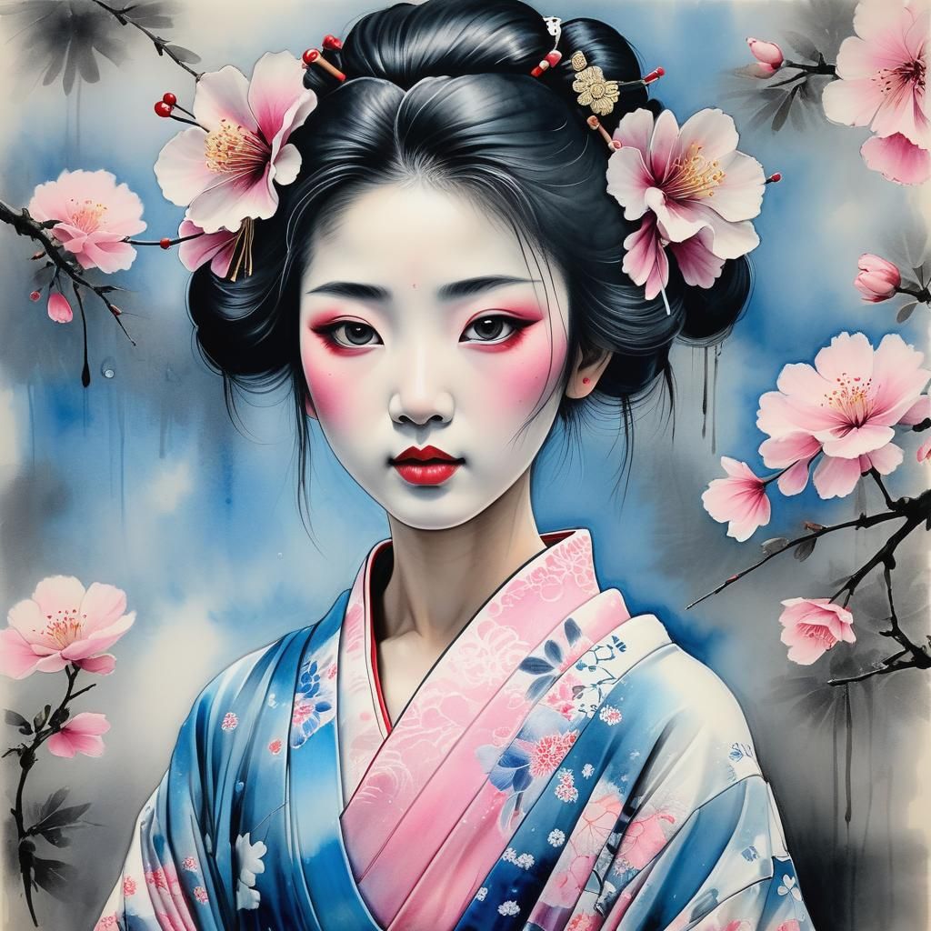 Geisha in Watercolour