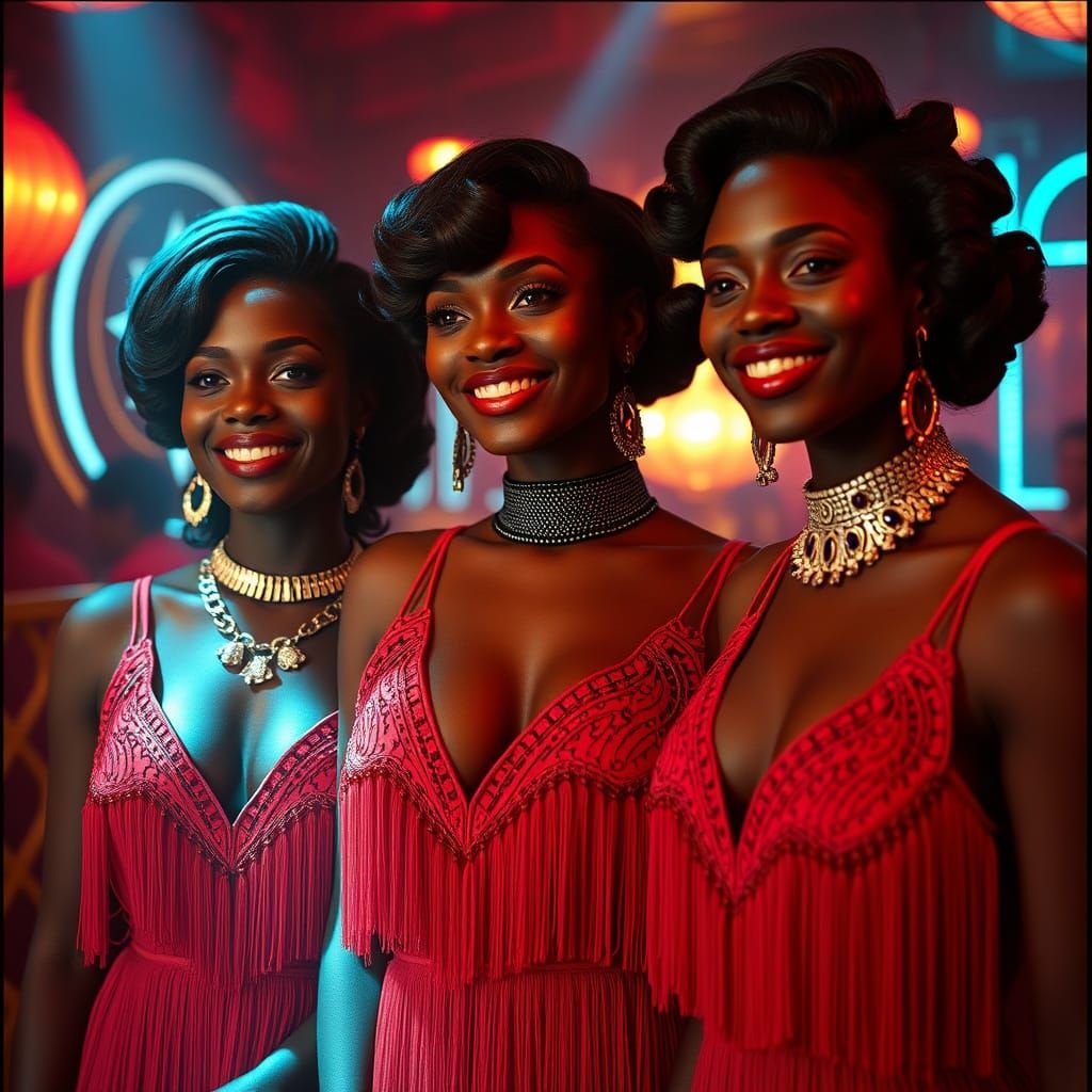 Glamorous Women in a 1920s Jazz Club, Cinematic