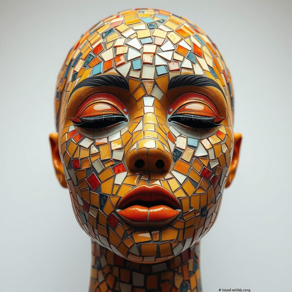 Ethereal Woman in Mosaic Beauty