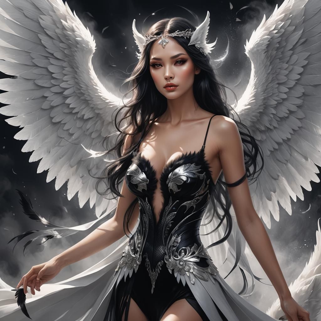 Beautiful Angel with Fox in Detailed Digital Art