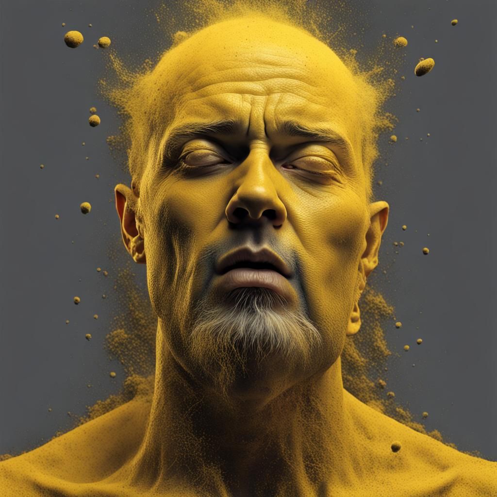 Man Disintegrating into Dust, Disturbing Digital Art