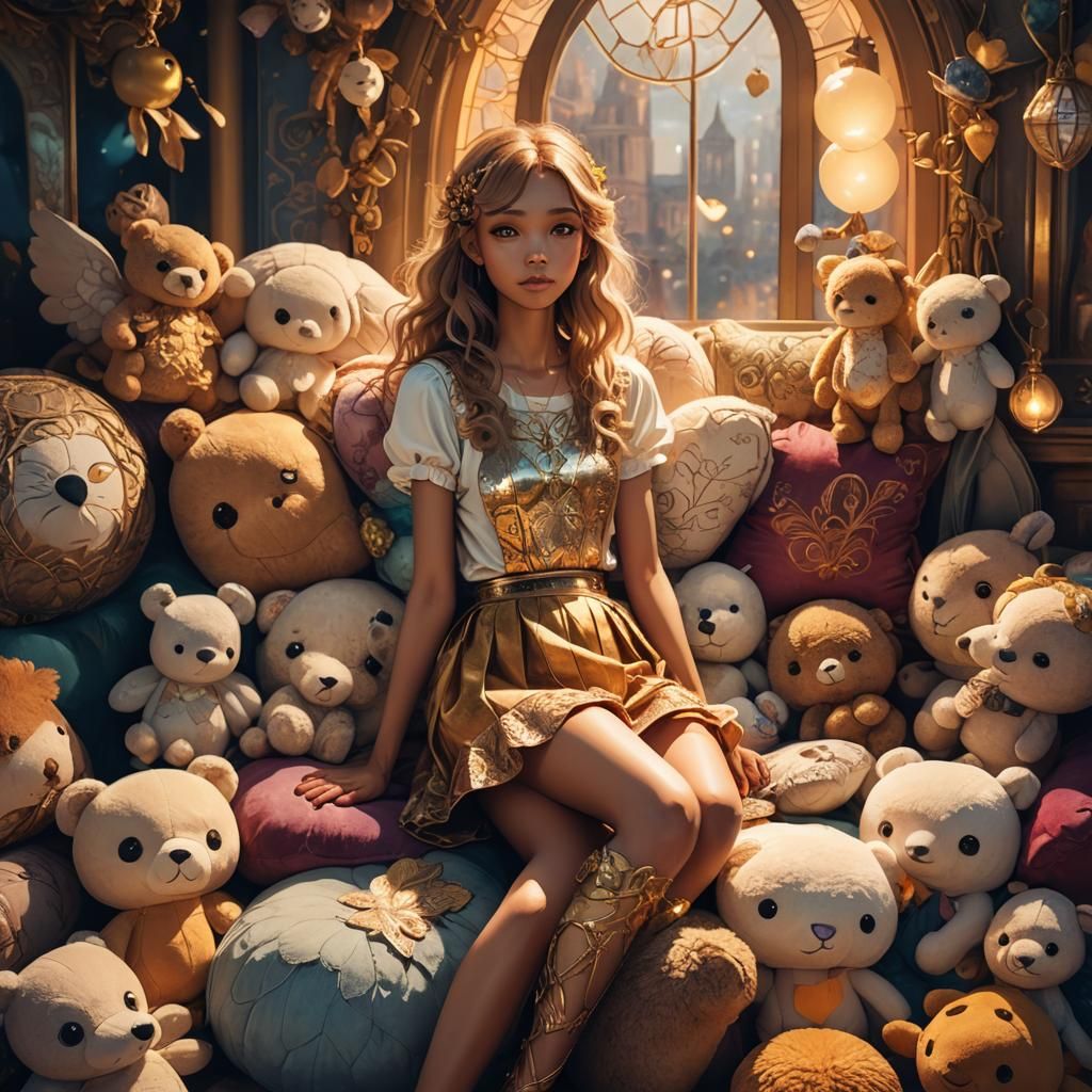 Angel in Dreamy Art Nouveau Style