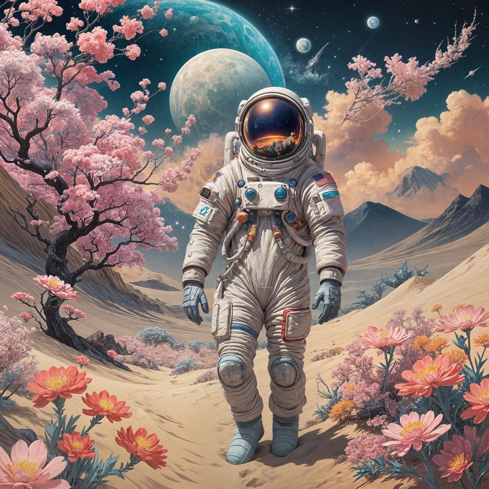 Alien Moonlite: Surreal Ukiyo-e Spacecore Art