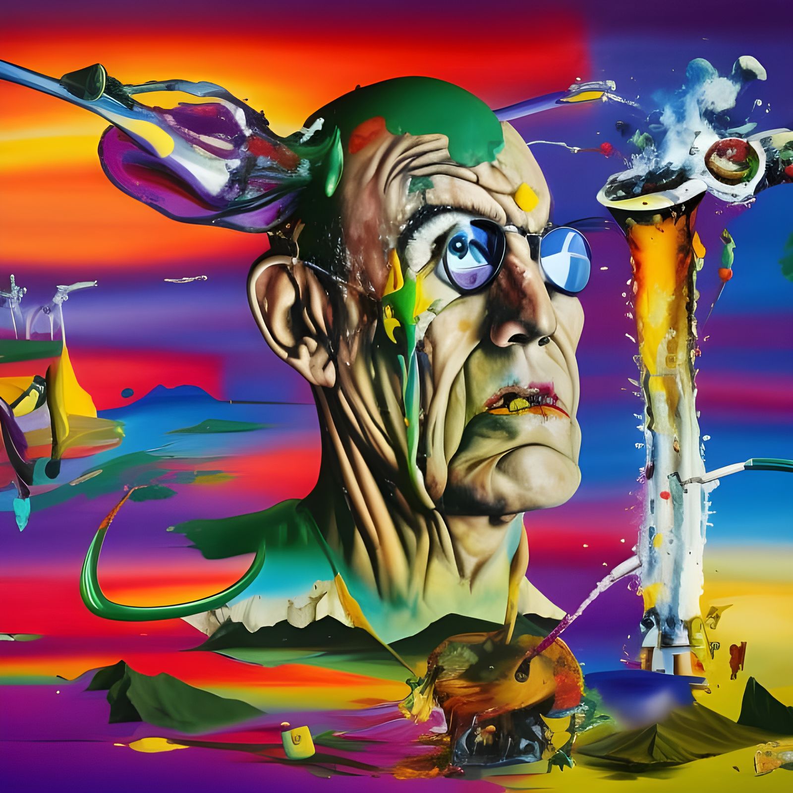 Psychedelic Portrait in a Surrealist Style