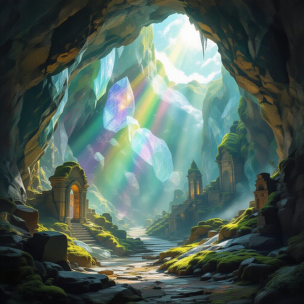 Ancient City Inside Crystal Geodes