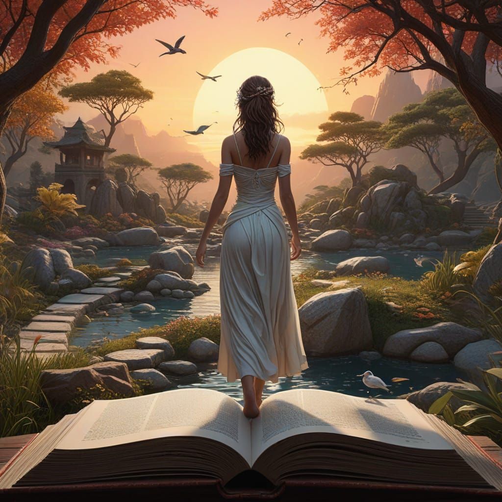 Ethereal Woman Steps into Serene Winter Wonderland