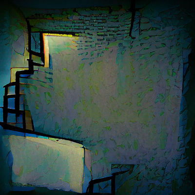 Impossible Staircases in Dimly Lit Beige Room