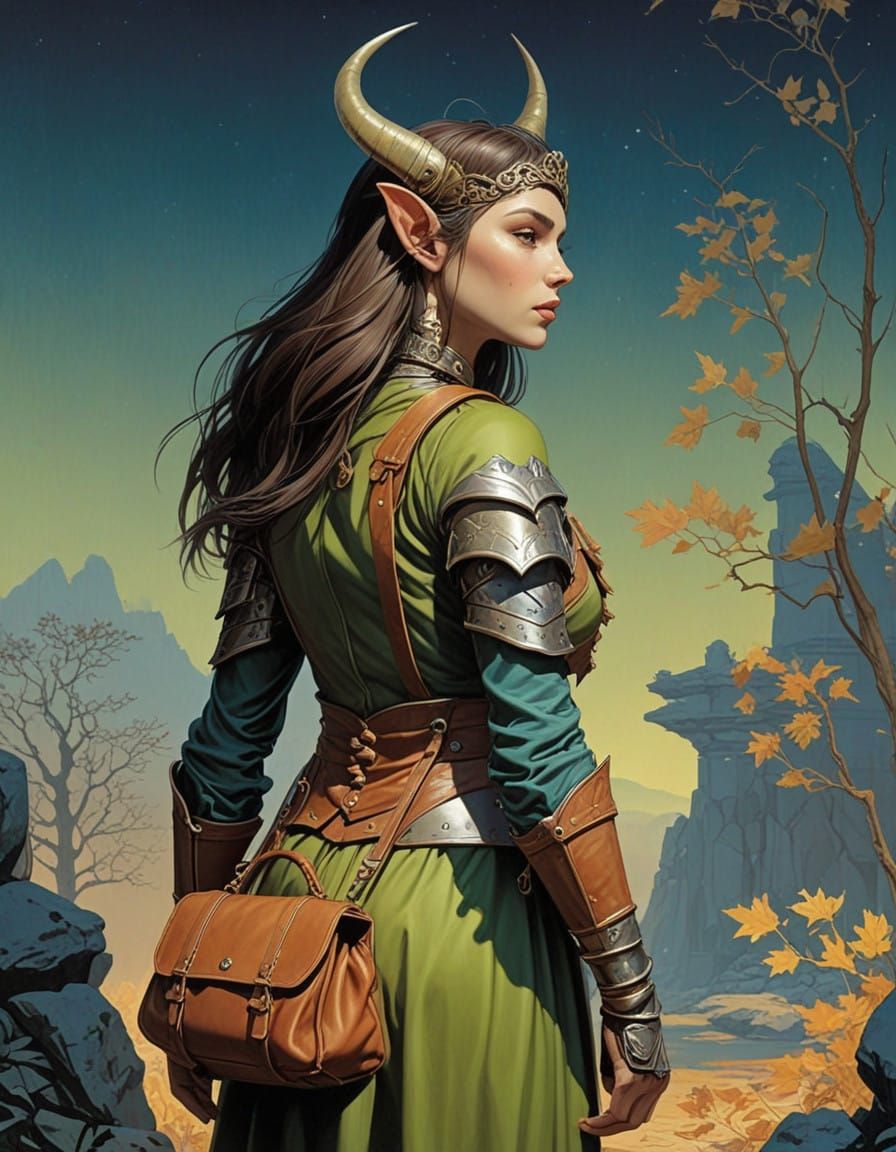 Elven Orc Adventurer Embarks on Quest