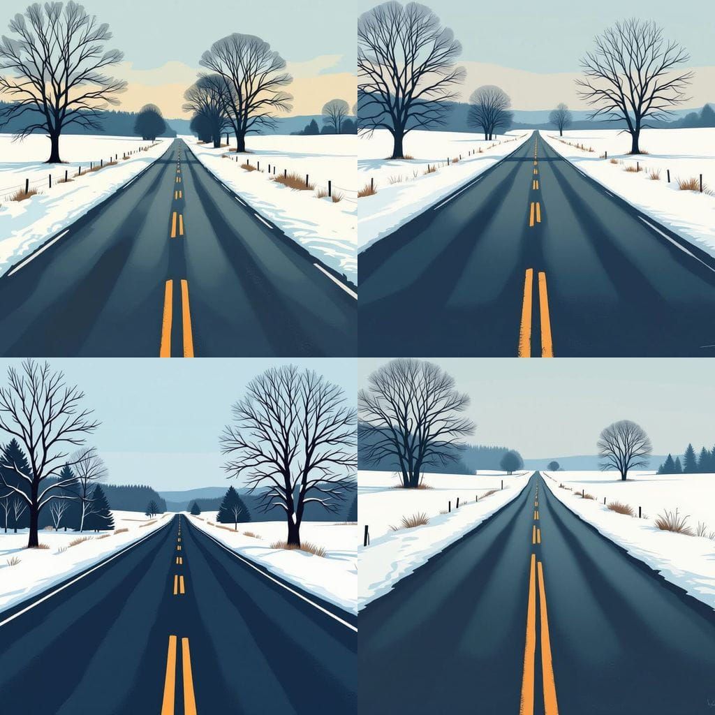 Contemplative Road in the Style of Agnes Martin