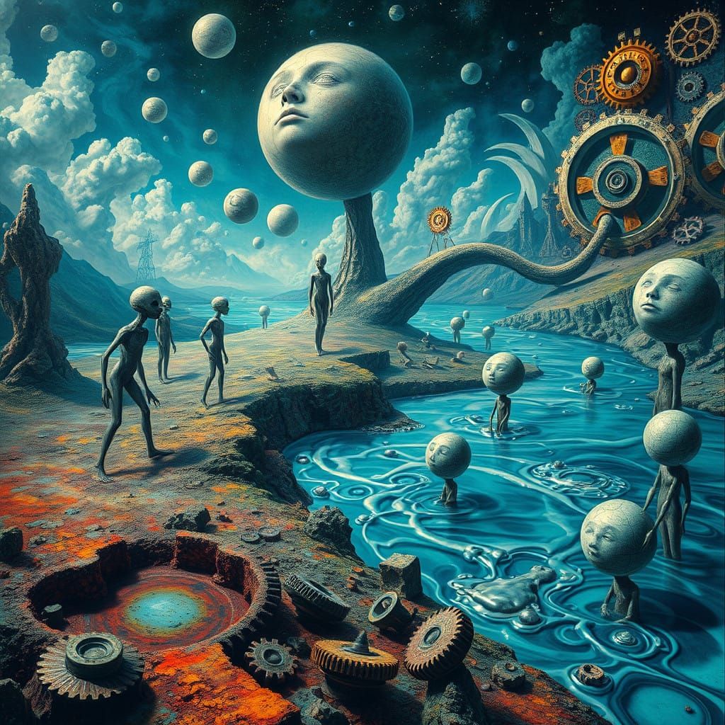 Surreal Dreamscapes in Cyberpunk Aesthetic