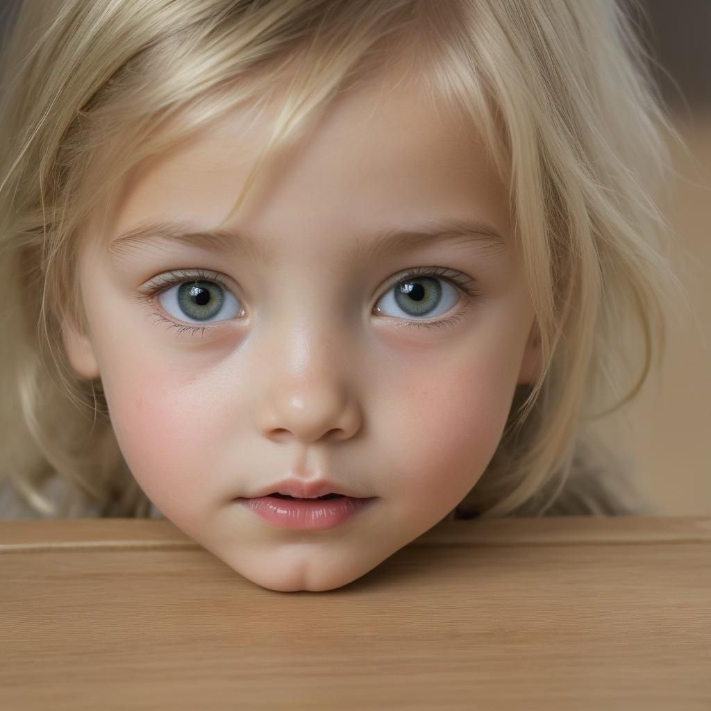 Blond Child Gazing at Fireflies in Jar