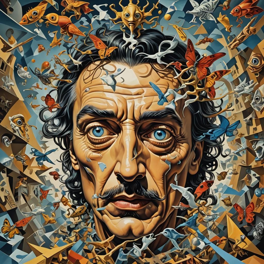 Dali's Hyperrealistic Reinterpretation of Escher's Metamorph...