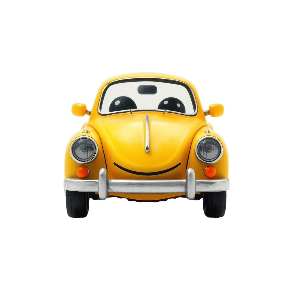 Whimsical Watercolor Toy Car in Innocent Flat Light Style