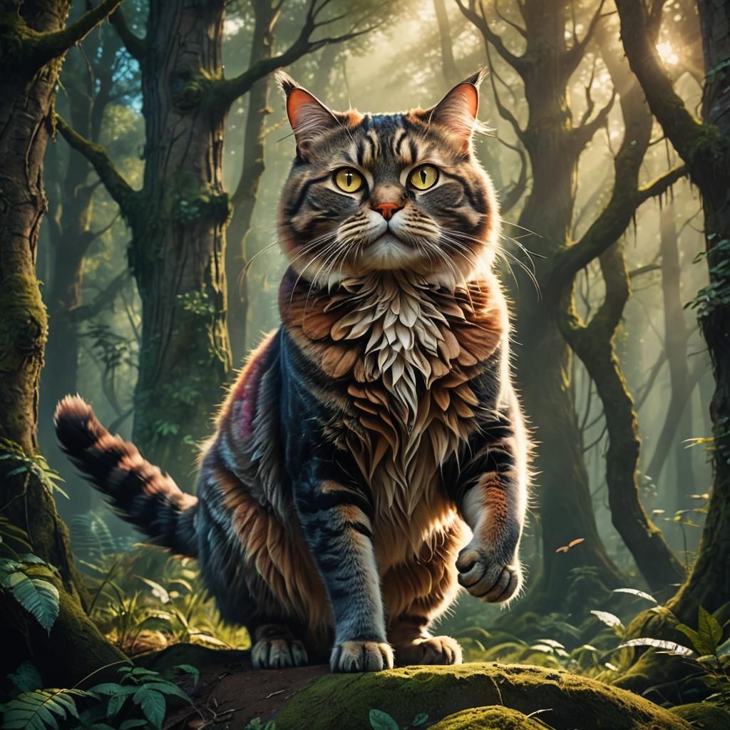 Mystical Forest: Fat Cat Fantasy Concept Art