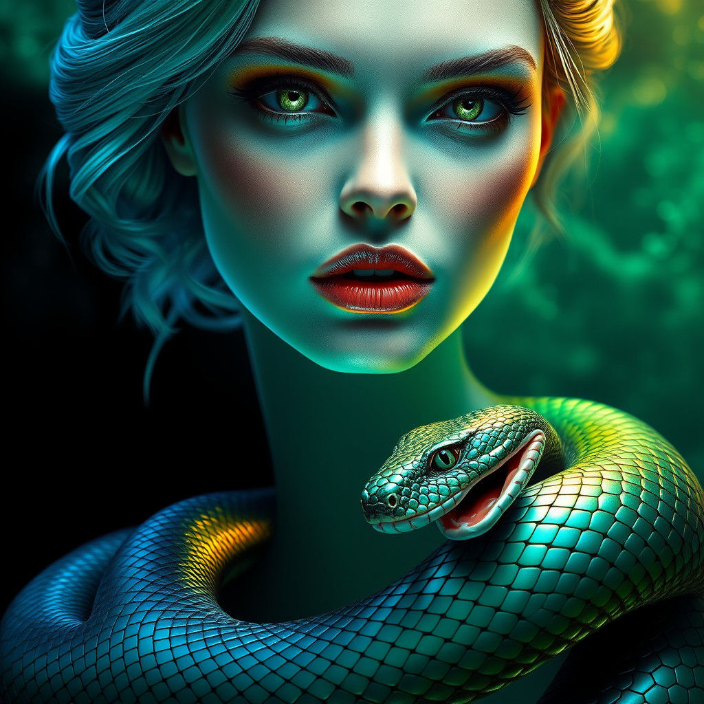 Cobra Woman: A Hyper-Realistic Digital Portrait