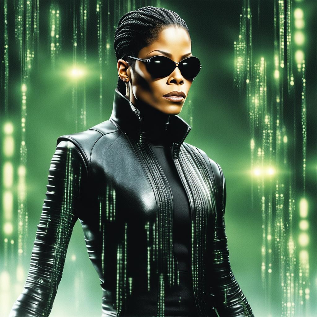 Janet Jackson as Trinity in The Matrix