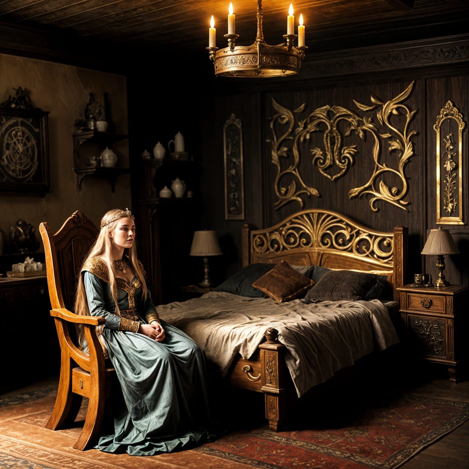 Brunhild in a Room: AI Generated Portrait