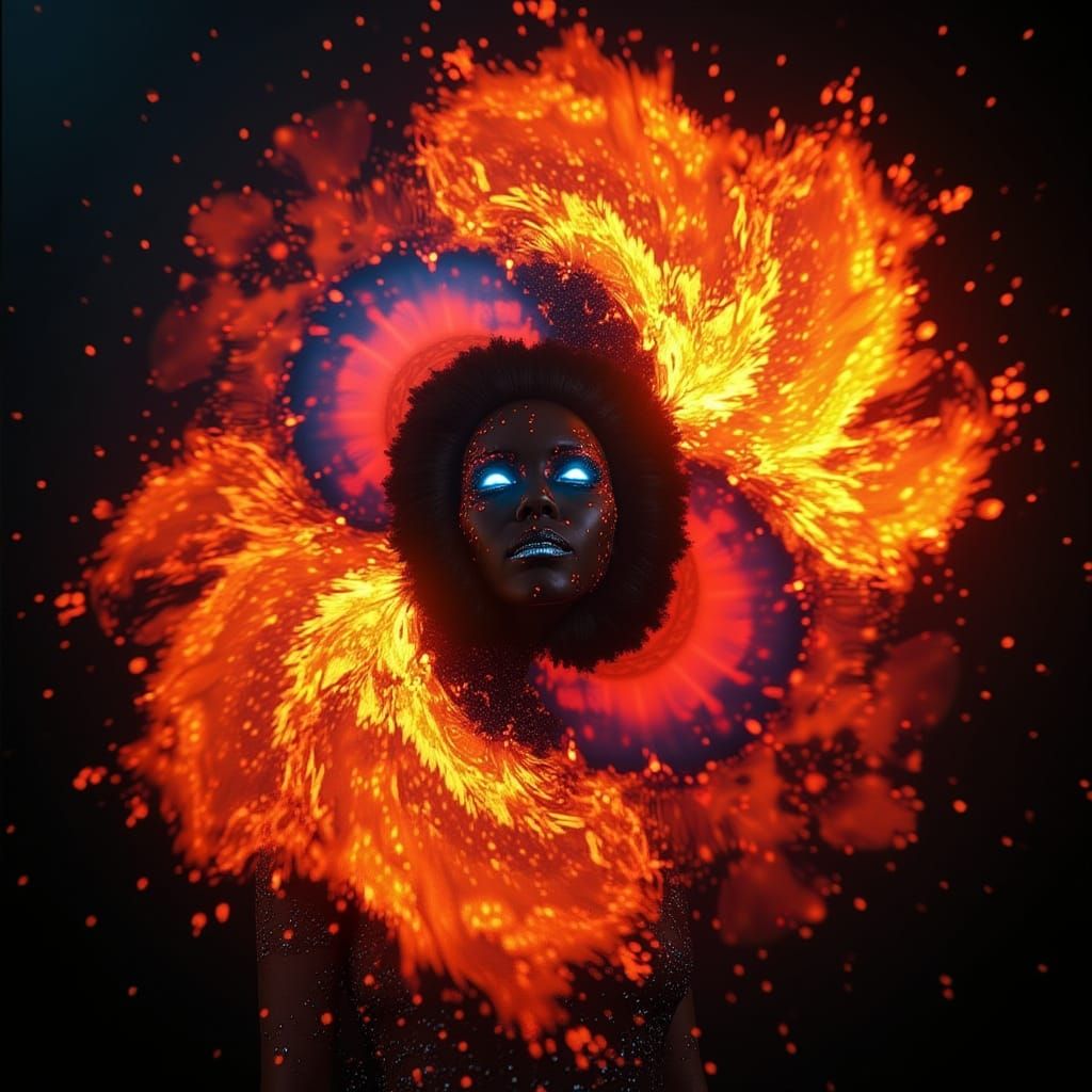 Figure Emerges From Shadows With Red Black Aura