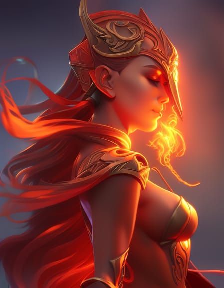 Fantasy Fire Mage Plays Saxophone: Detailed Portrait