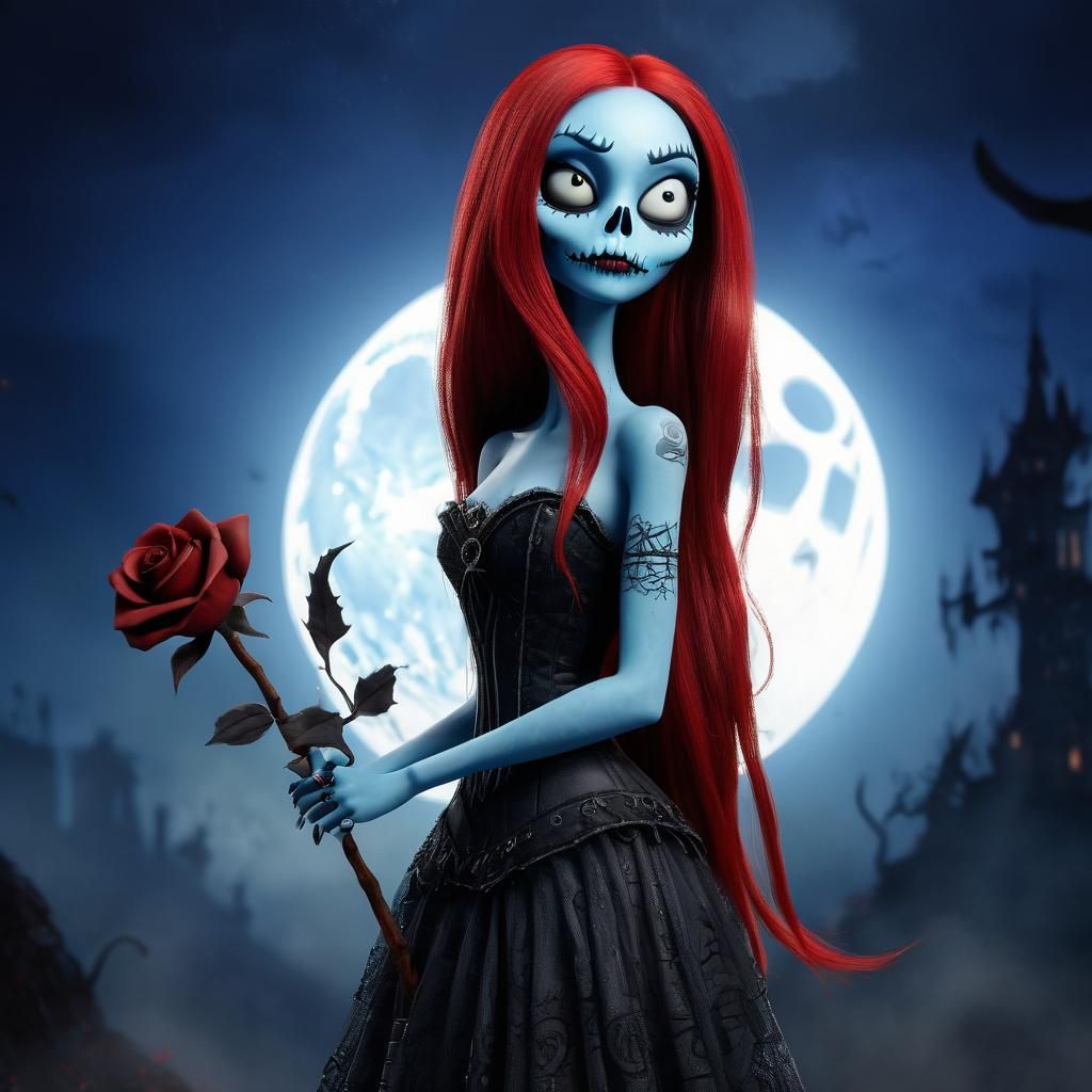 Sally Holding A Rose (Nightmare Before Christmas)