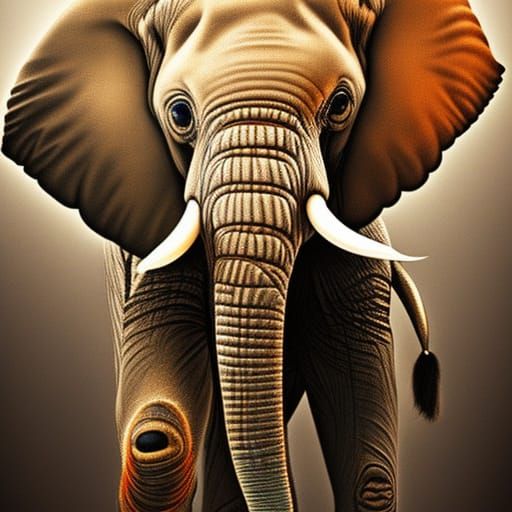 Hyperrealistic Baby Elephant in Splash Art Style