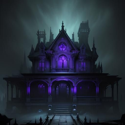 Haunted House Spectral Anomaly, Dark Fantasy Art
