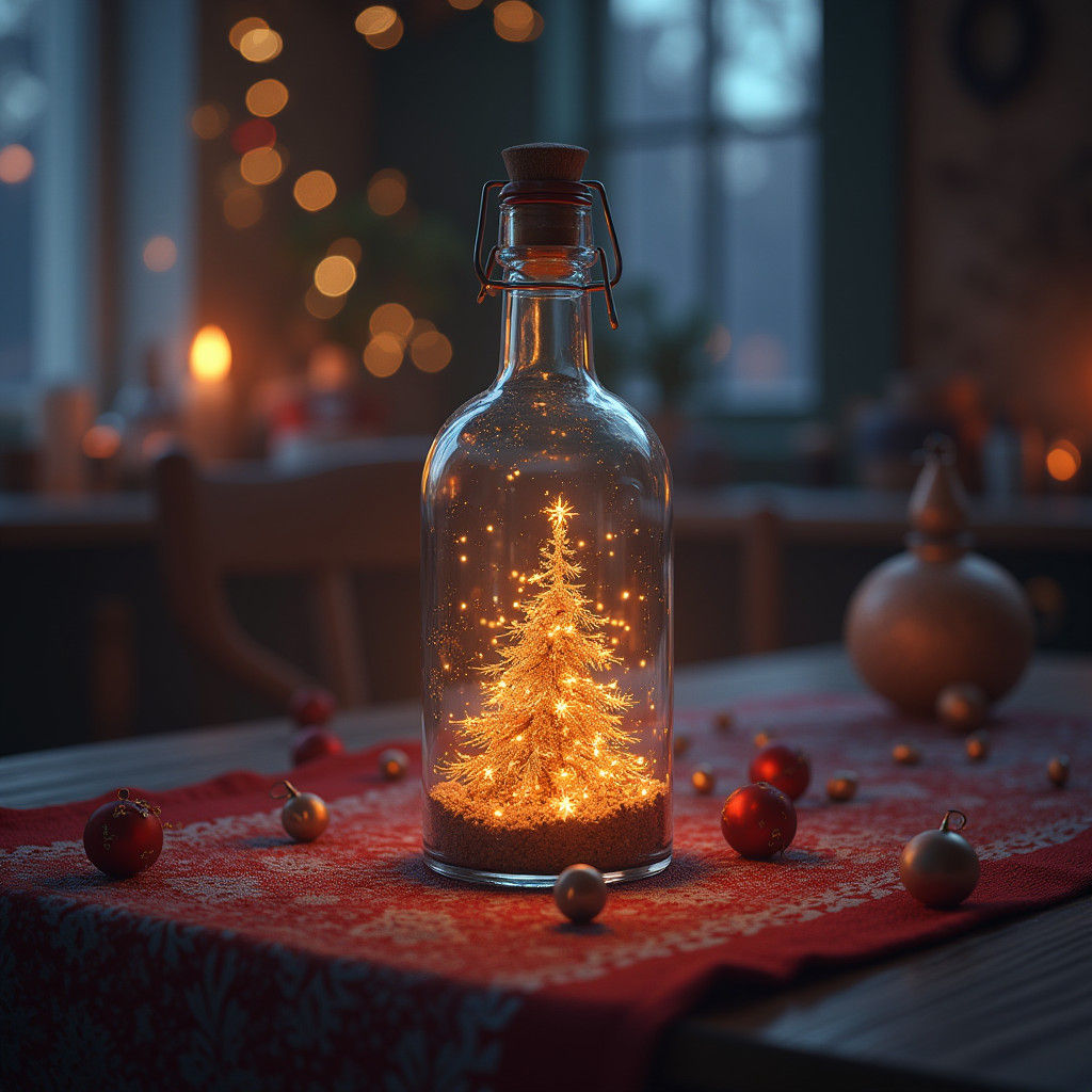 Christmas Star in a Bottle: Matte Painting