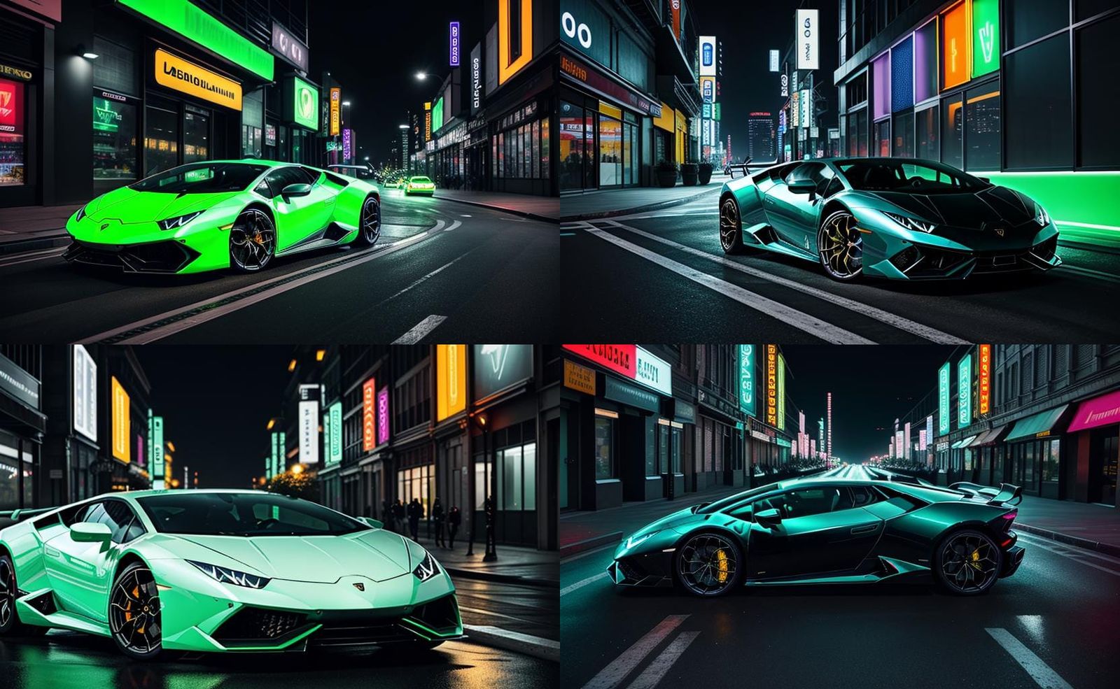 Lamborghini Huracan in Cyberpunk Neon Cityscape