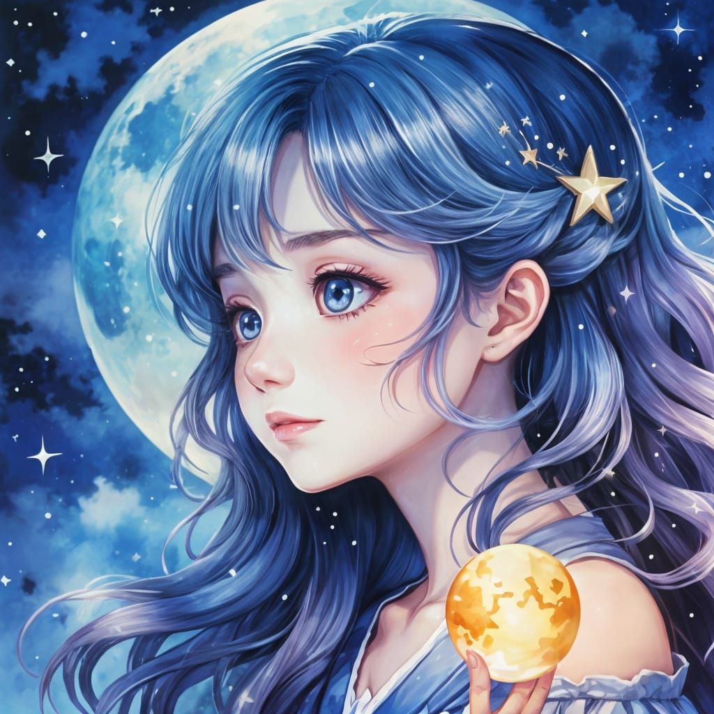 Anime Girl Whispering Spells in Light Academia Style