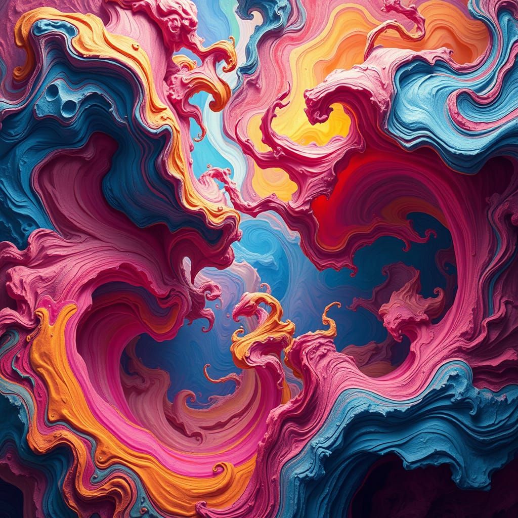 Vibrant Surrealist Abstract Forms in Dreamlike Splash Screen