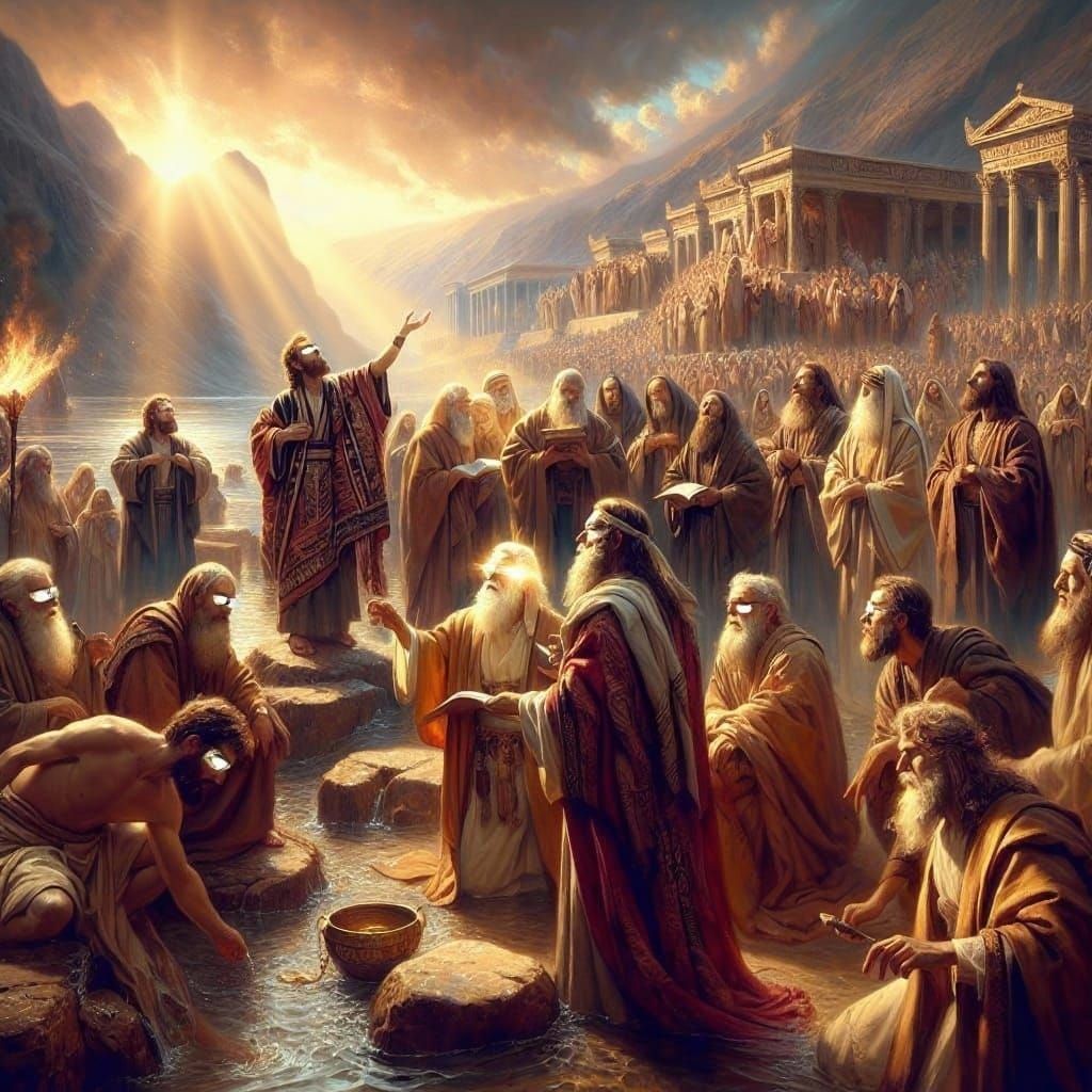 Jesus Heals Blind Man in Jerusalem, Sacred Light