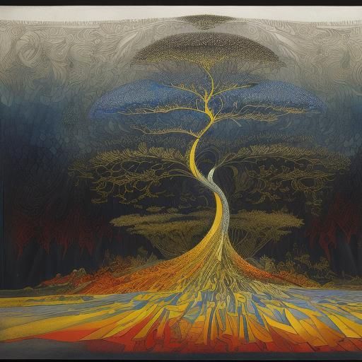 Surreal Expressionist Oil Painting in Triadic Colors