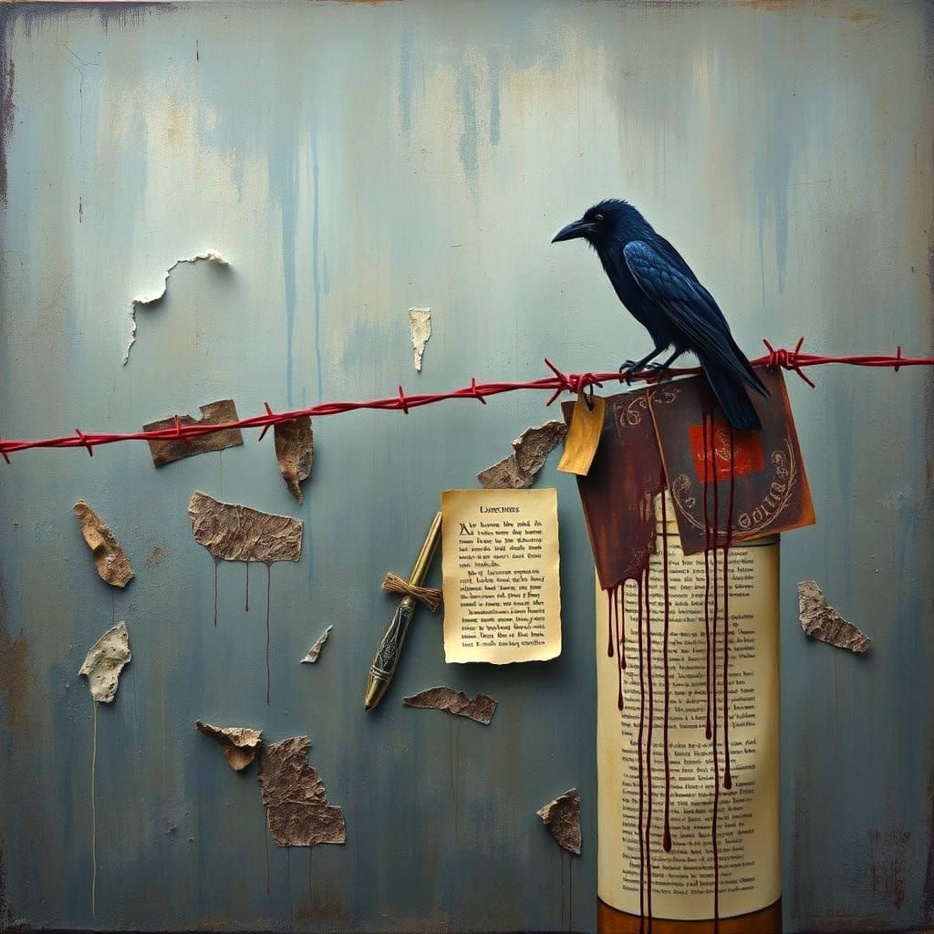 Rustic Oil Painting Captures Loneliness with Rich Colors