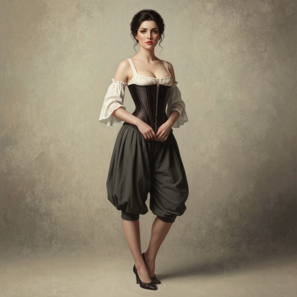 1750s Pin-Up Woman in Atmospheric Oil Painting