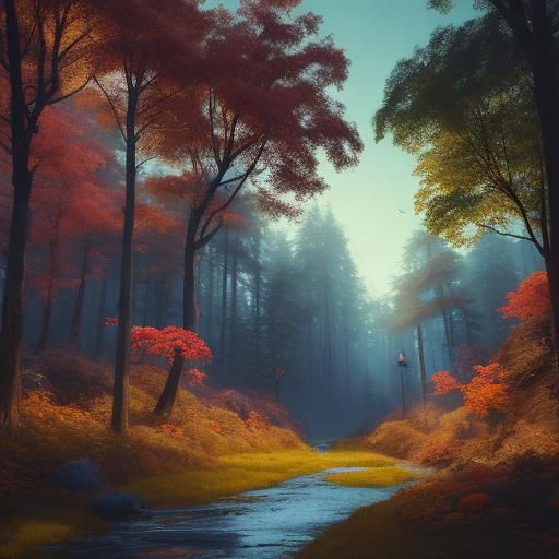 Embossed Autumn Thanksgiving Scene in Fantasy Style