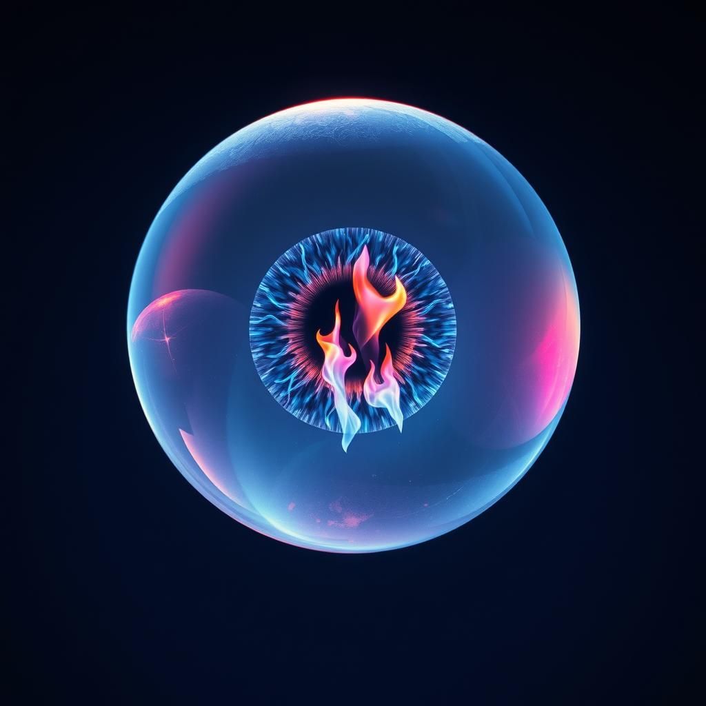 Holographic Fire Eye Illuminates Night Sky