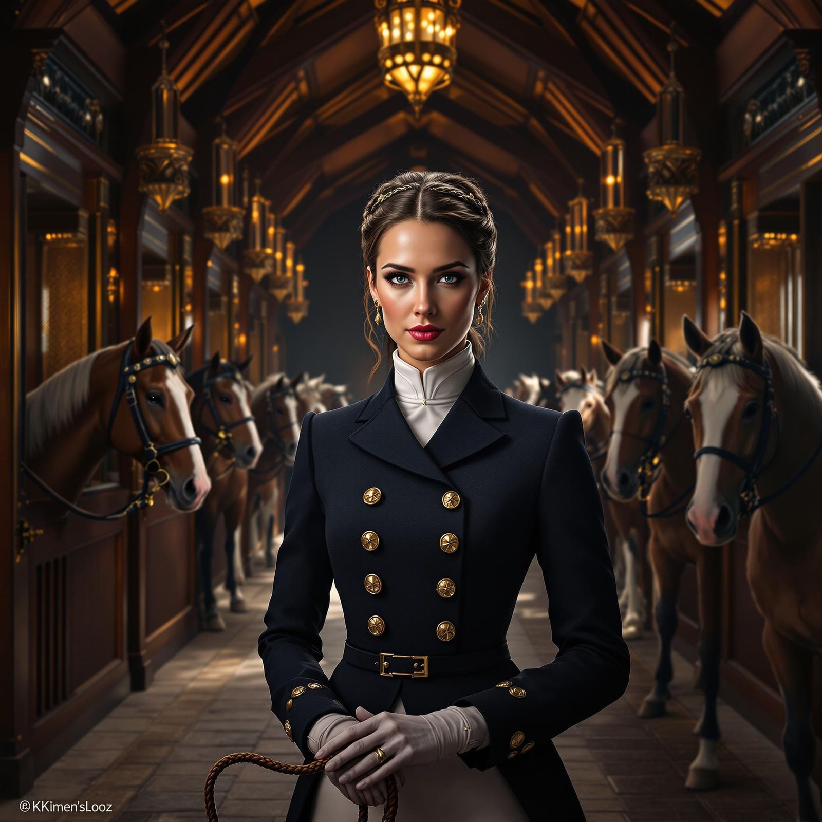 Equestrian Queen in Lavish Pony Stable with Majestic Ponies