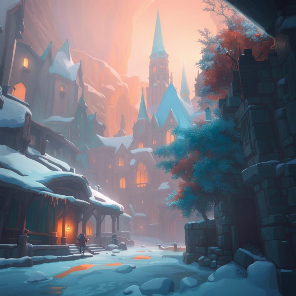 Snowy Winter Wonderland Concept Art